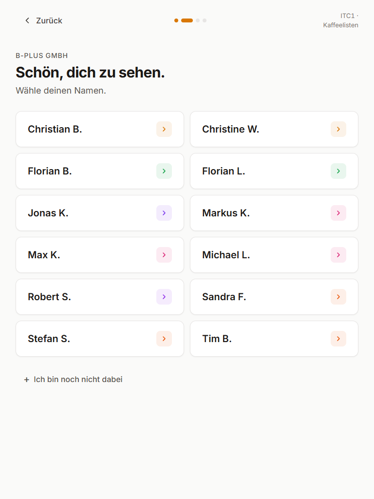 Member selection screen